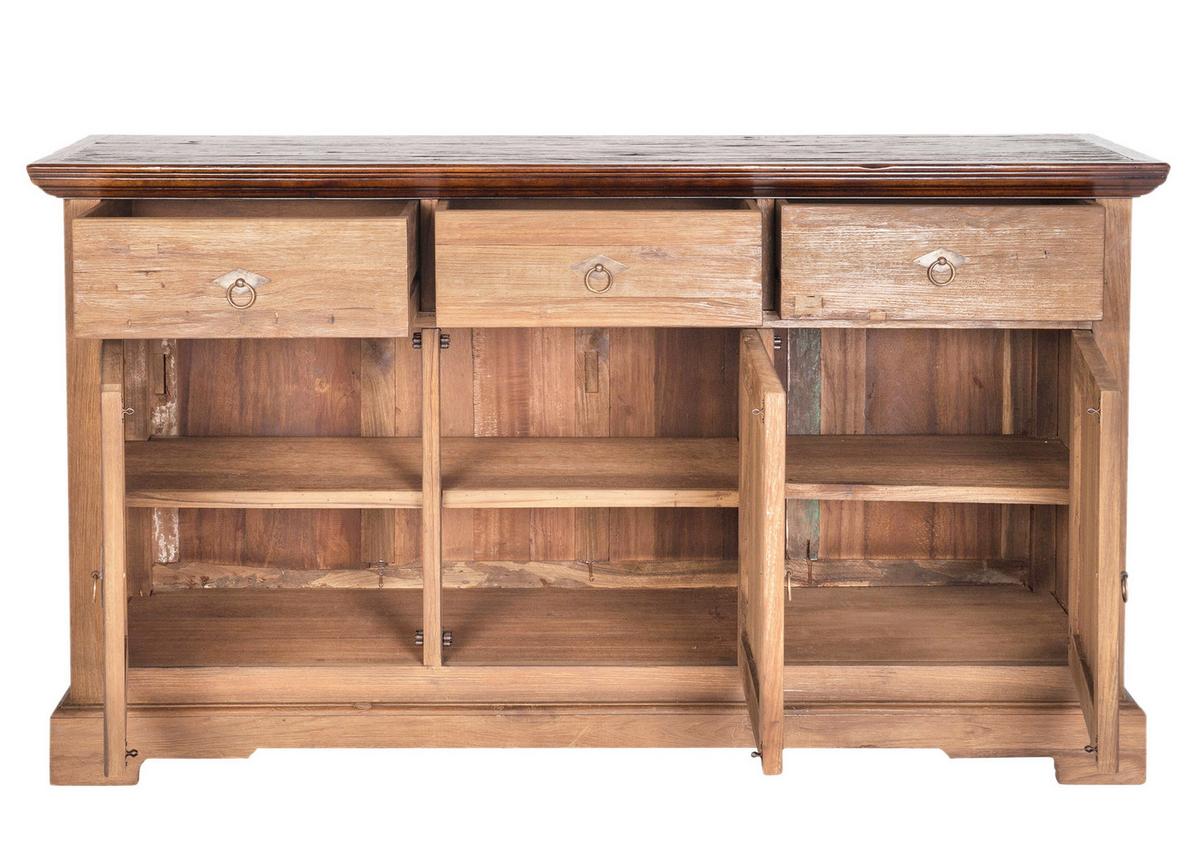 Sideboard Teakholz B: 148cm - Braun/Naturfarben, Design, Holz (148/83,50/44cm) - MID.YOU