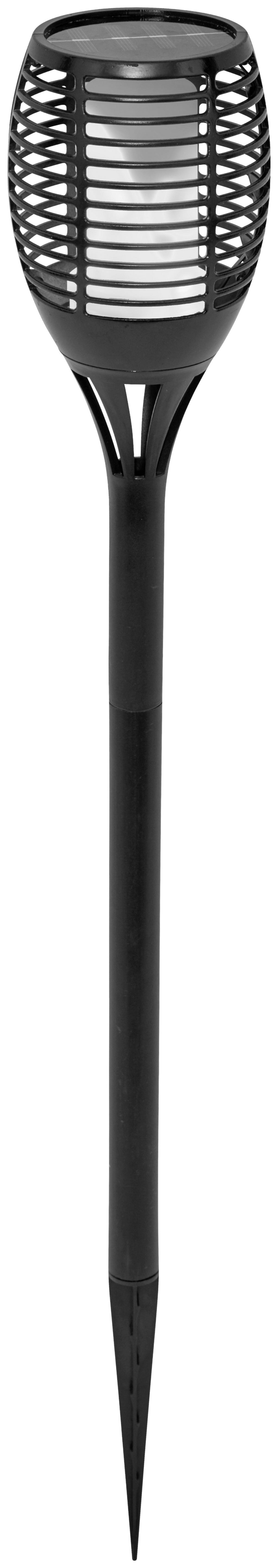 Solarleuchte Schwarz Adela 72xled Bernsteinfarben H: 78cm - Schwarz, KONVENTIONELL, Kunststoff (12/78cm)