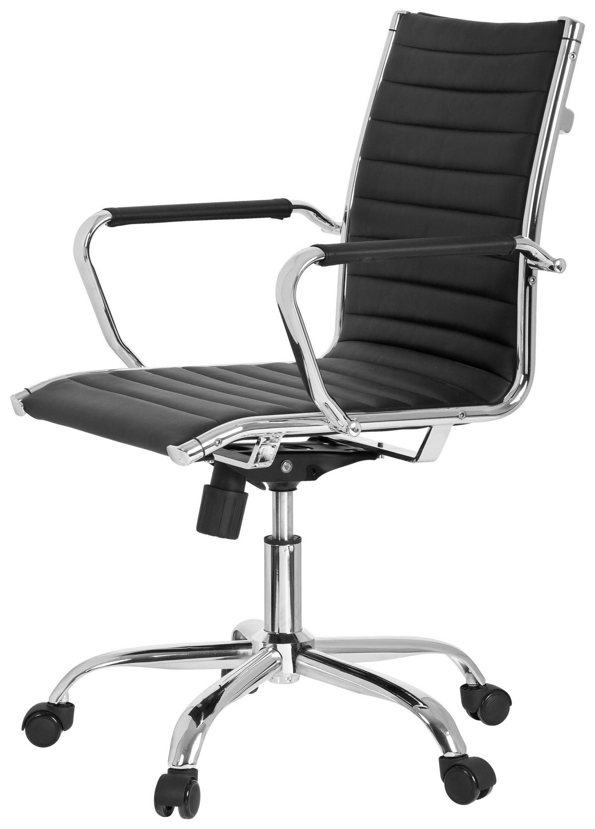 Bürostuhl Vermona Schwarz Bis 110 Kg - Silberfarben/Schwarz, Basics, Kunststoff/Textil (54/102/43cm) - MID.YOU