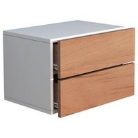 Nachtkästchen USAl L B: 45 cm Weiß/Eiche Dekor - Eichefarben/Weiß, MODERN, Holzwerkstoff (45/30/32cm) - MID.YOU