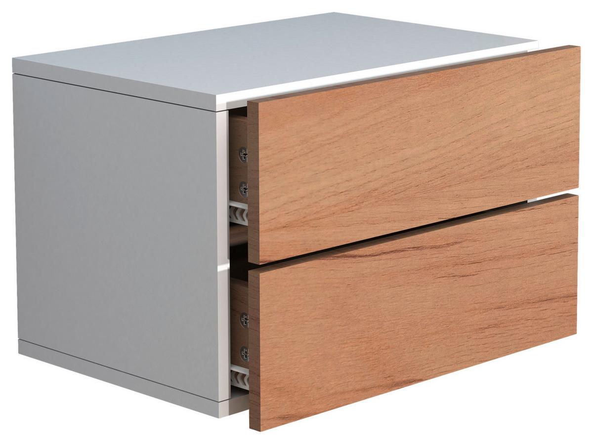 Nachtkästchen USAl L B: 45 cm Weiß/Eiche Dekor - Eichefarben/Weiß, MODERN, Holzwerkstoff (45/30/32cm) - MID.YOU