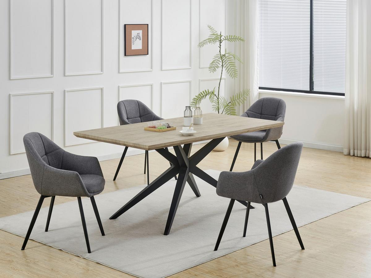 Vierfußstuhl Modo Grau/Schwarz B: 57 cm - Schwarz/Grau, MODERN, Holz/Textil (57/84,5/60,5cm) - Livetastic
