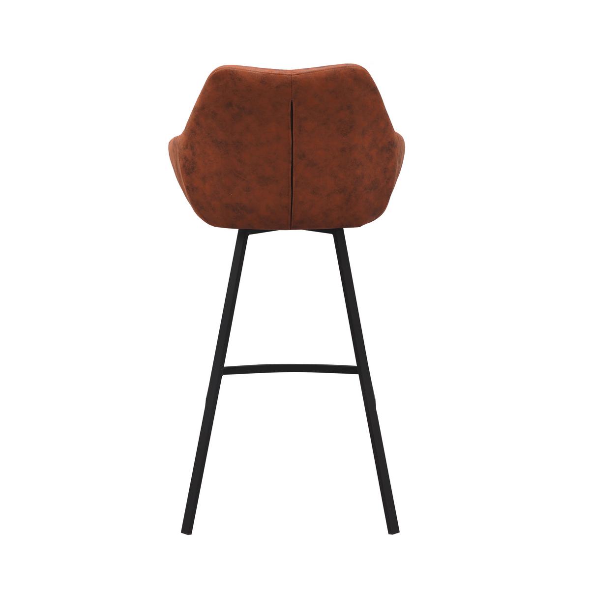 Barhocker-set Casper Cognac B: 55 Cm - Cognac/Schwarz, MODERN, Textil/Metall (55/109/57cm) - MID.YOU