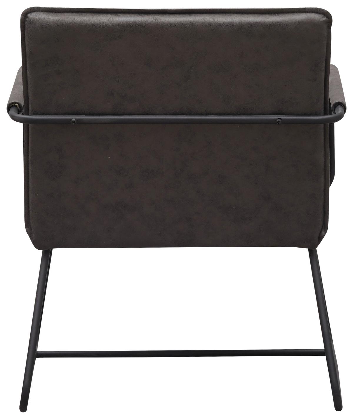 Sessel Bilbao - Anthrazit/Schwarz, MODERN, Textil/Metall (65/80/68cm) - MID.YOU