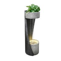 Gartenbrunnen Zelos - Schwarz/Grau, Basics, Glas/Kunststoff (30/91/30cm) - Gardenson