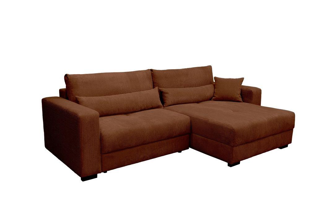 Rohová sedačka XELA, sezení boxspring., karamel.m. - černá/karamel, Moderní, textil (265/170cm)