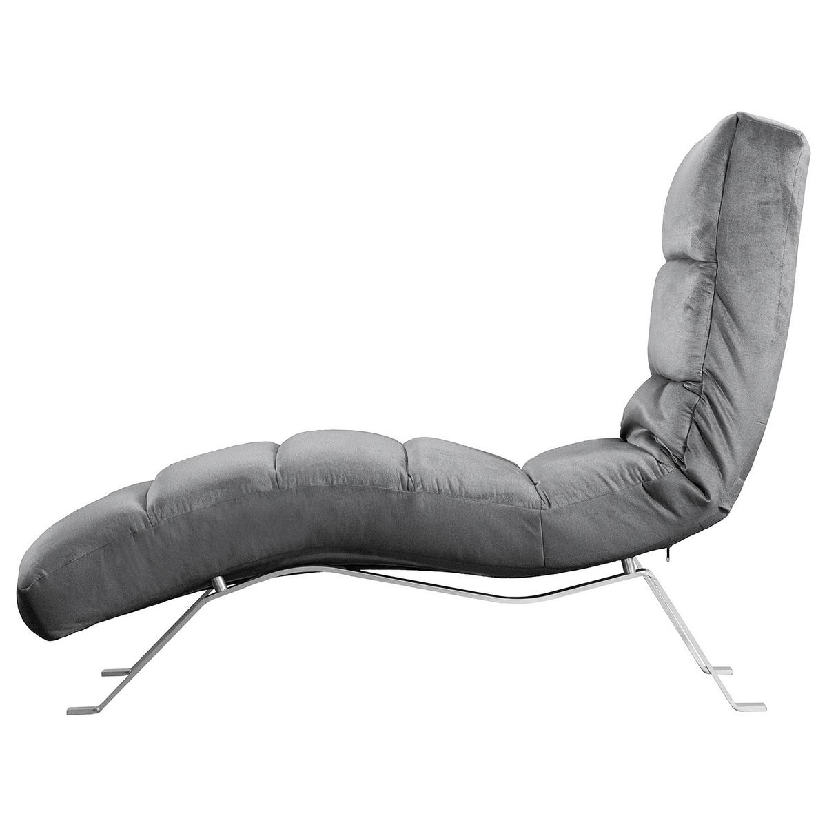 Relaxliege Swing Silver Anthrazit B: 65 cm - Anthrazit/Silberfarben, Design, Textil (65/65-95/171cm) - Livetastic