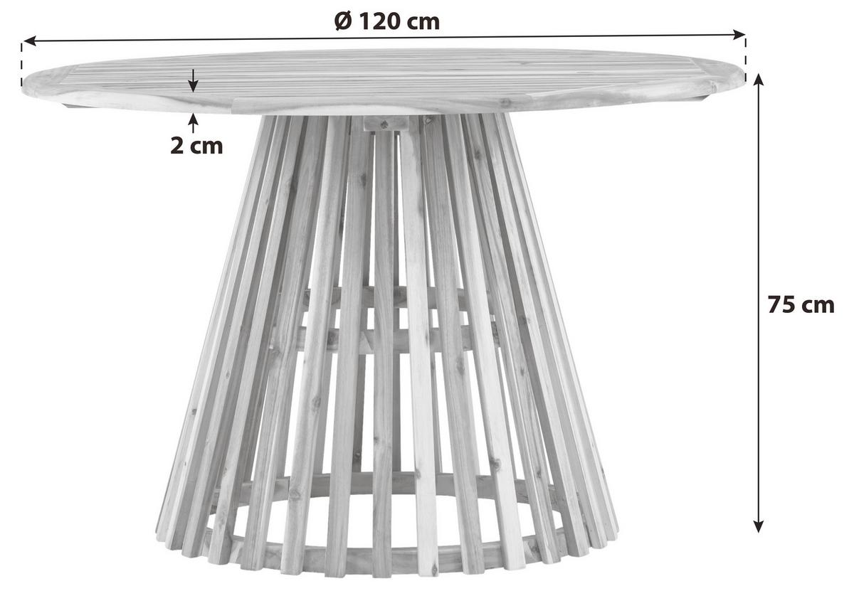 Gartentisch Lumpur Akazienholz L 120 cm - Akaziefarben, KONVENTIONELL, Holz (120/120/75cm) - Gardenson