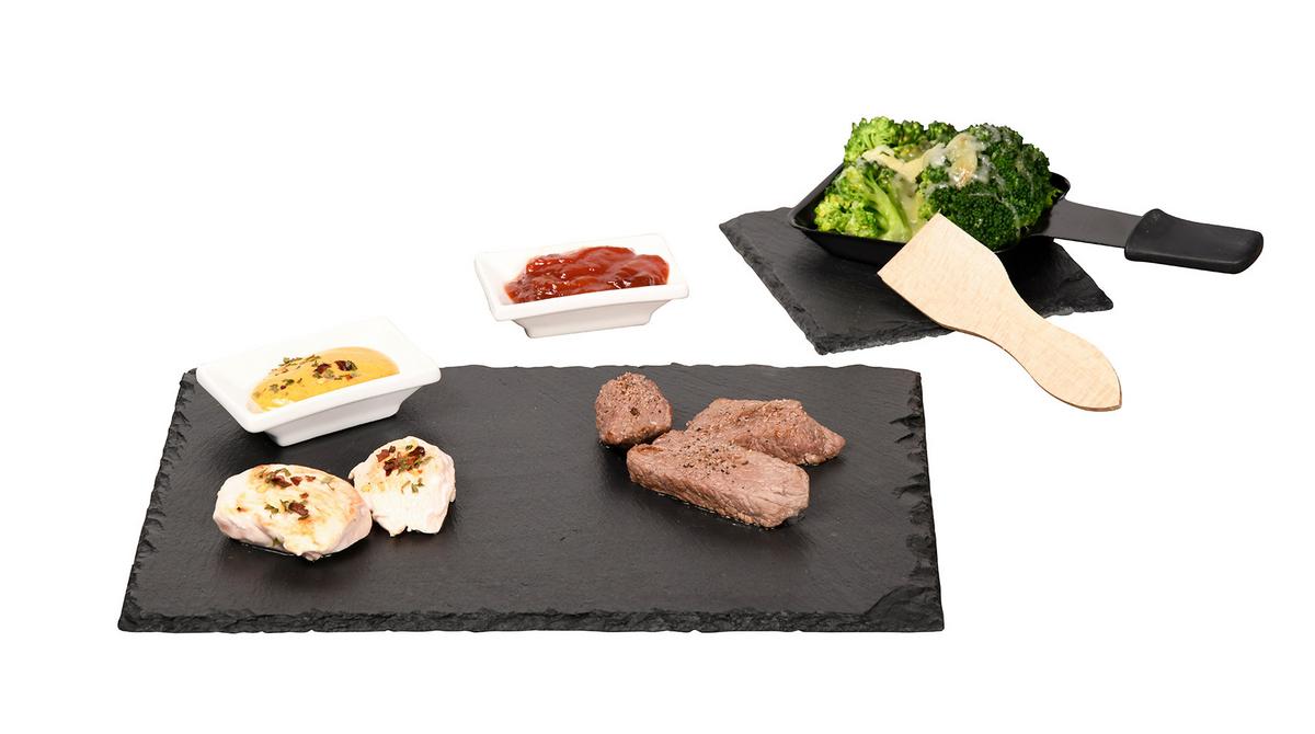 Servierschalenset Schiefer 10--Teilig. BxH: 17,5x23 cm - Schwarz, Basics, Stein (32,5/17,5/23cm) - Kesper