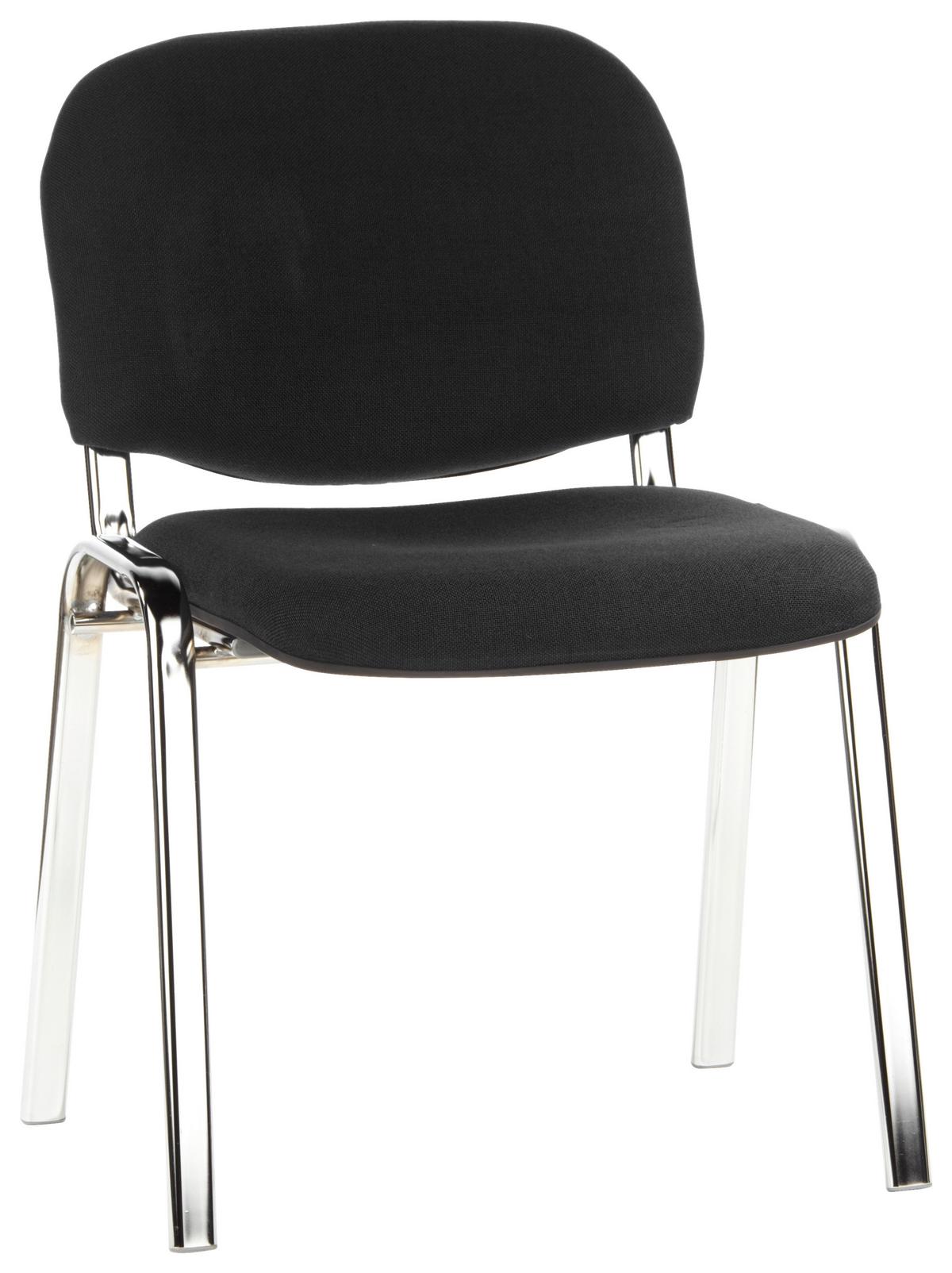 Besucherstuhl Xt 600 Stapelbar Schwarz Bis 100 Kg - Chromfarben/Schwarz, Basics, Textil/Metall (58/84/41cm) - MID.YOU