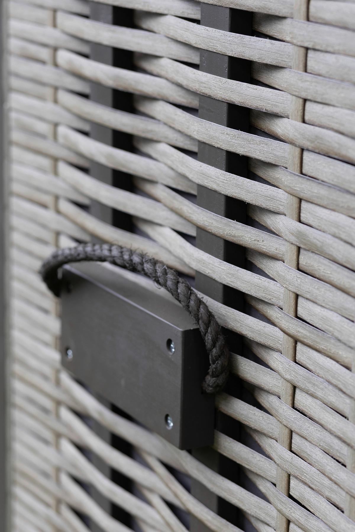 Strandkorb Compact Grau - Dunkelgrau, LIFESTYLE, Holz/Textil (120/160/80cm)