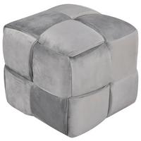 Štvorcová taburetka ELLIOT, sivá, max. do 120 kg - čierna/sivá, Modern, drevo/textil (46/41/46cm) - Mömax