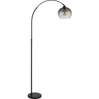 Stojacia lampa AMI, V:145-196 cm - čierna, Modern, kov/sklo (96/30/145-196cm) - Mömax