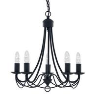 Kronleuchter 6345-5bk Maypole - Schwarz, KONVENTIONELL, Metall (46/120cm)