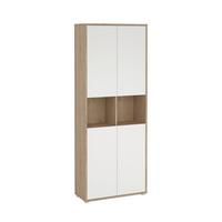 Aktenschrank Sign Weiß/Eichefarben, B: 79,6 cm - Eichefarben/Weiß, MODERN, Holzwerkstoff (79,6/207,7/34,3cm) - MID.YOU