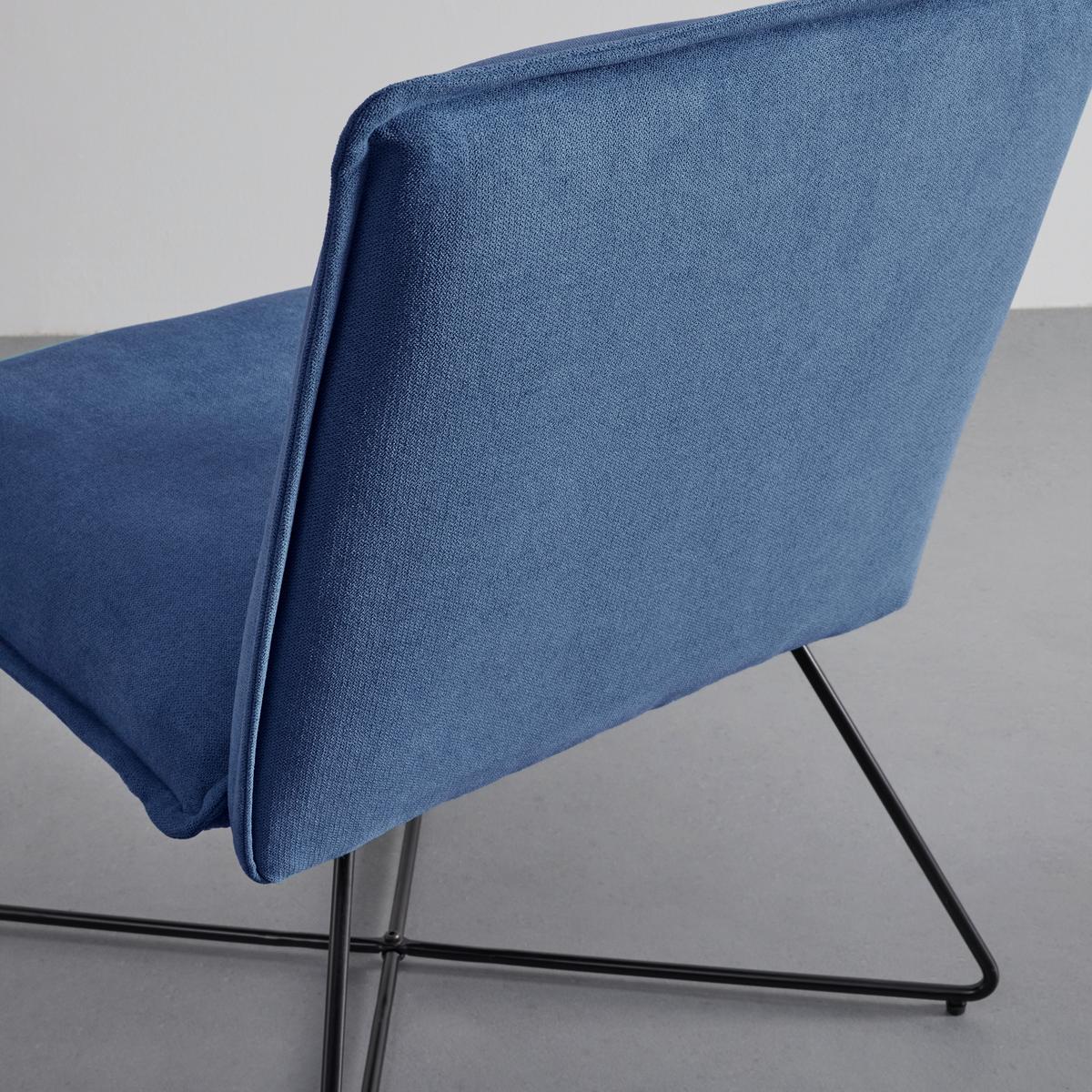 Křeslo FILIP modrá - modrá, Moderní, kov/dřevo (63/82/69cm) - Bessagi Home