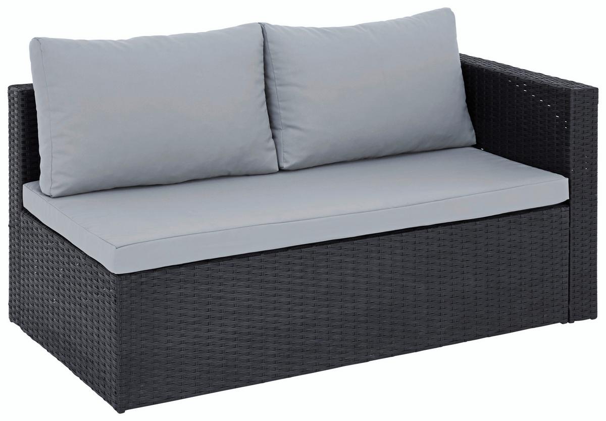 Lounge-garnitúra Sky - fekete/sötétszürke, Modern, műanyag/Üveg (137/198cm) - Ondega