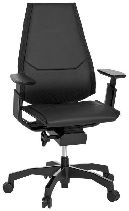 Drehstuhl Genidia Black höhenverstellbar Schwarz - Schwarz, MODERN, Leder/Kunststoff (57/119/46cm) - MID.YOU