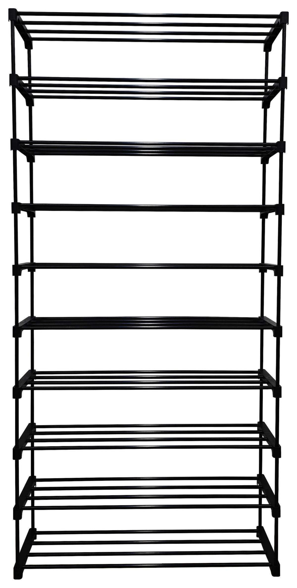 REGÁL NA TOPÁNKY GRANDO -BASED/SB- - čierna, Konventionell, kov/plast (94/194/30cm) - Based