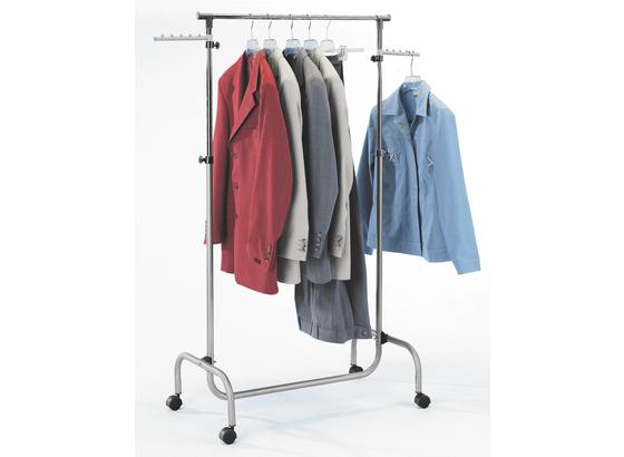 Ruhaállvány Frank - krómszínű/alu színű, modern, műanyag/fém (75/103-165/42cm) - HOMEZONE Ruhaállvány Frank - krómszínű/alu színű, modern, műanyag/fém (75/103-165/42cm) - HOMEZONE