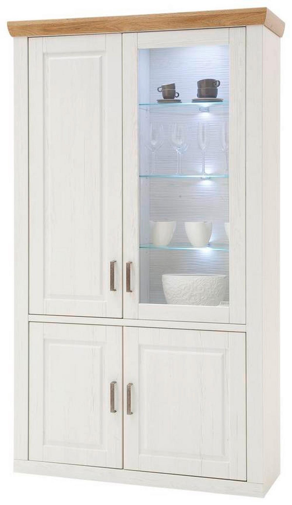 Vitrine Brixen B: 118 cm Eiche/Pinie Dekor - Eichefarben/Pinienfarben, Basics, Glas/Holzwerkstoff (118/210/40cm) - Livetastic