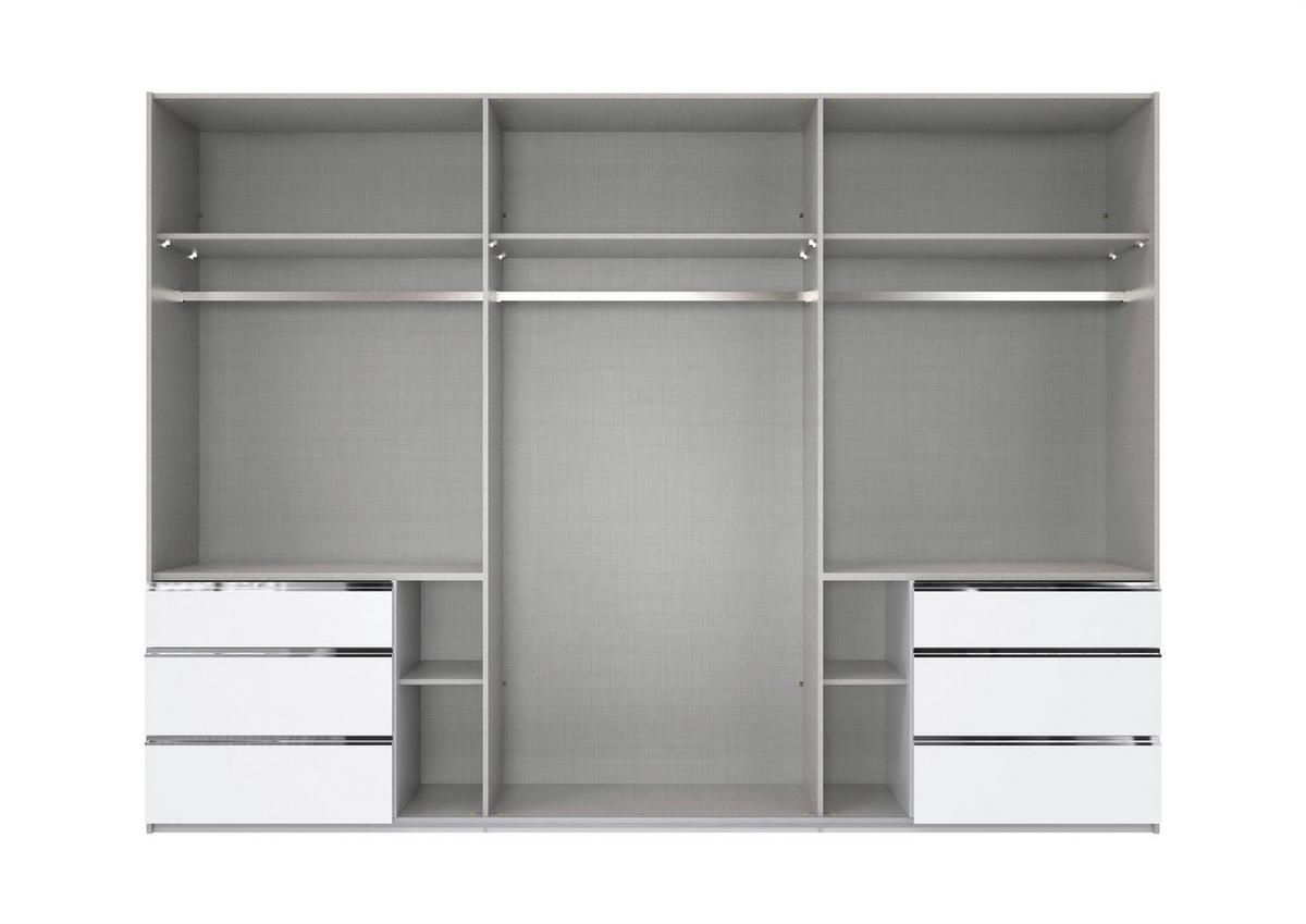 Schwebetürenschrank Level 36 A Graphit/Eiche/Spigel, B:300cm - Eichefarben/Graphitfarben, MODERN, Glas/Holzwerkstoff (300/216/65cm) - MID.YOU