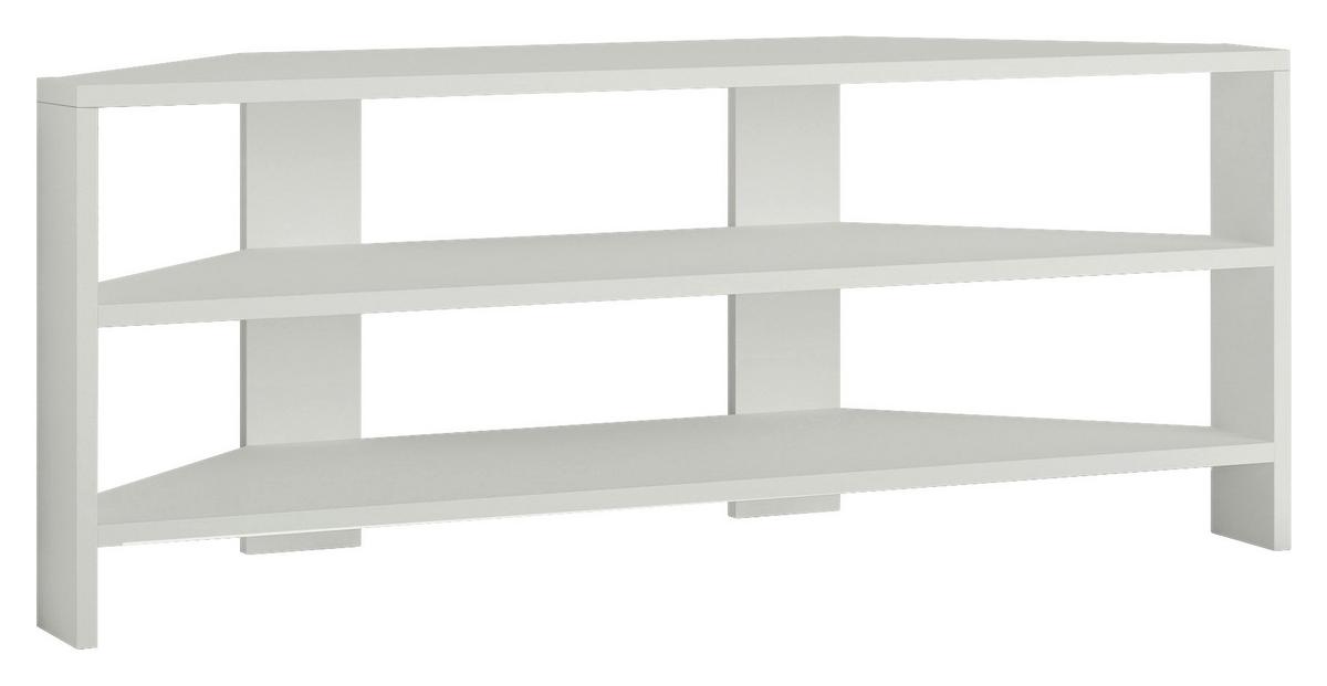 Lowboard Thales Eckfernsehtisch - Weiß, Design, Holzwerkstoff (114/45/36cm) - Livetastic