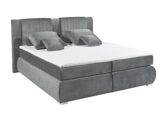 Boxspringbett mit Bettkasten 180x200cm Caims B3, Grau - Silberfarben/Grau, KONVENTIONELL, Holzwerkstoff/Textil (180/200cm) - Carryhome Boxspringbett mit Bettkasten 180x200cm Caims B3, Grau - Silberfarben/Grau, KONVENTIONELL, Holzwerkstoff/Textil (180/200cm) - Carryhome