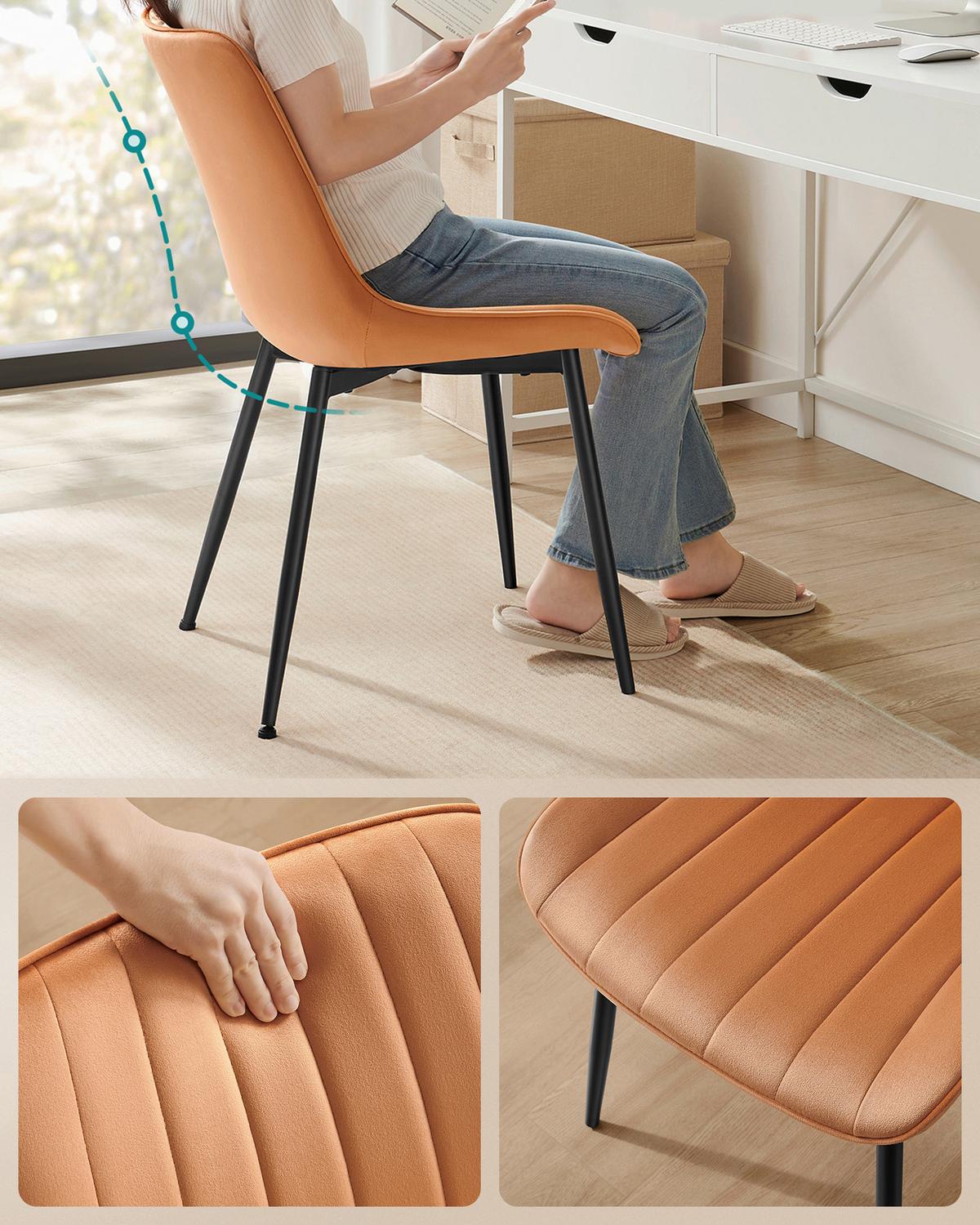 Stuhl Karamell B: 50,1 cm - Karamell/Schwarz, Basics, Holzwerkstoff/Textil (50.1/88.6/60cm)