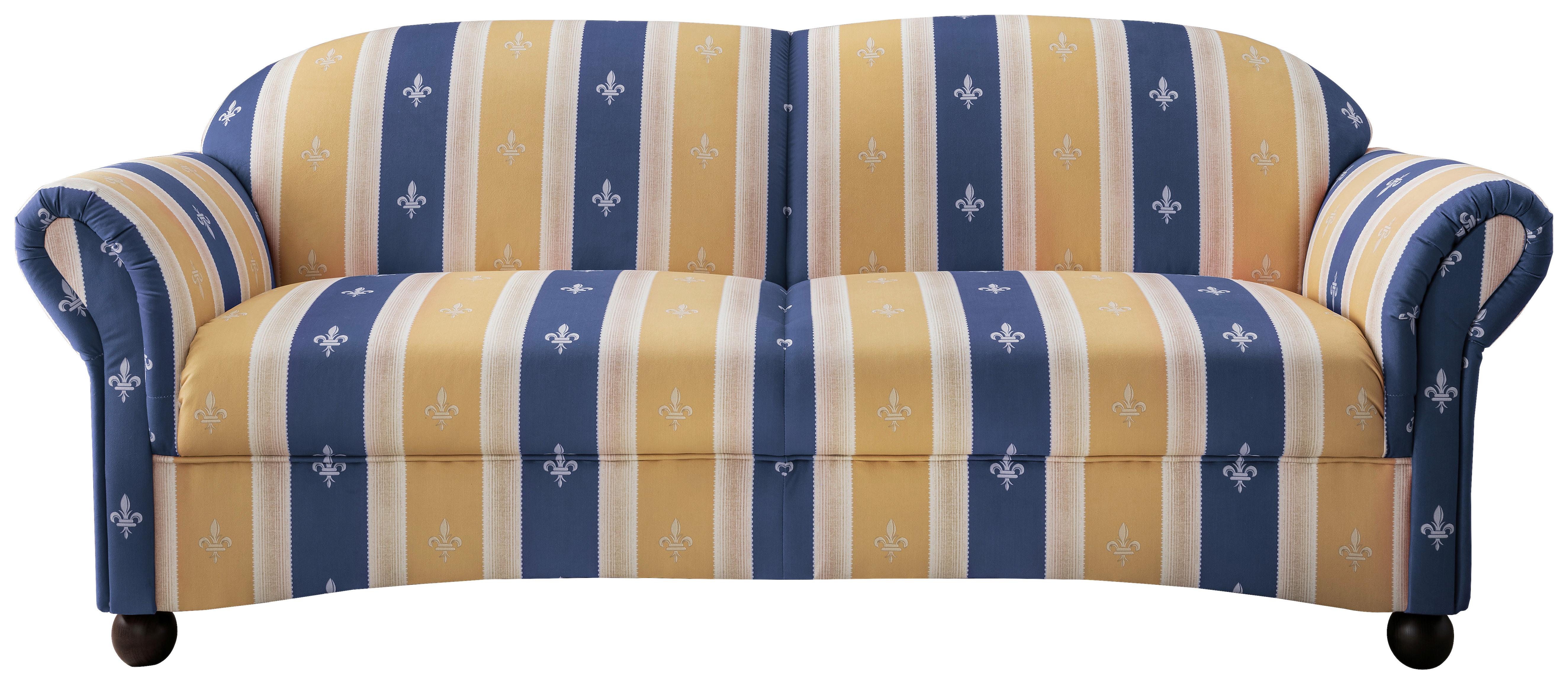 2,5-Sitzer-Sofa Torello Blau - Wengefarben/Blau, KONVENTIONELL, Textil (198/84/80cm) - Livetastic