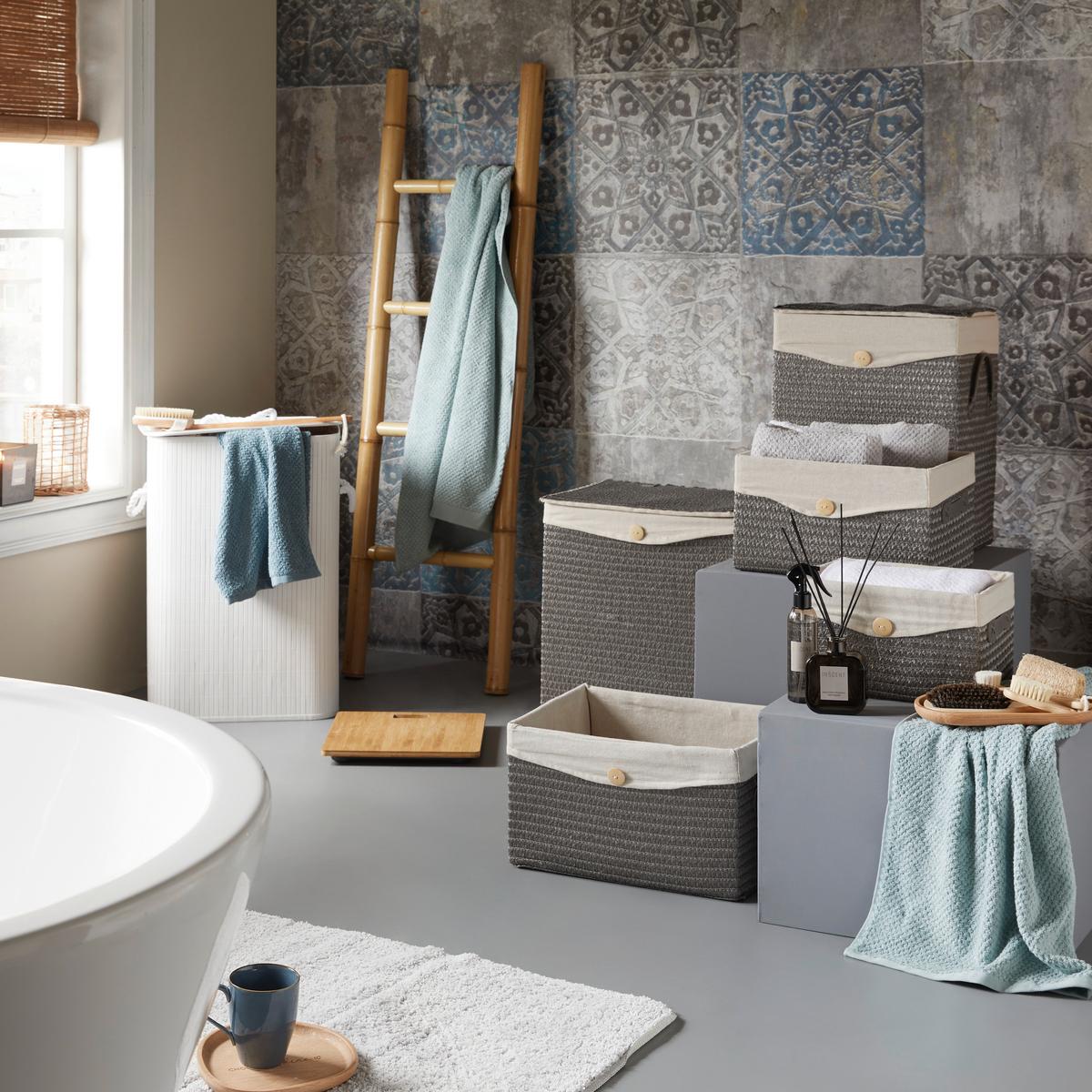 KOŠ DENISE - šedá, Romantický / Rustikální, textil/plast (35/20/26cm) - Mömax