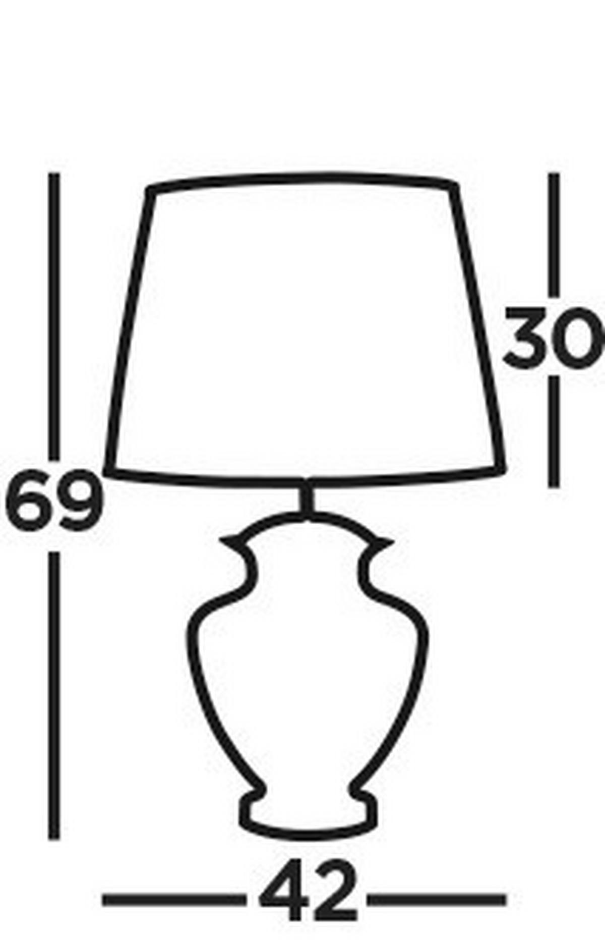 Tischlampe Elina Braun / Chromfarben mit Schnurschalter - Chromfarben/Bernsteinfarben, KONVENTIONELL, Glas/Textil (42/69cm)