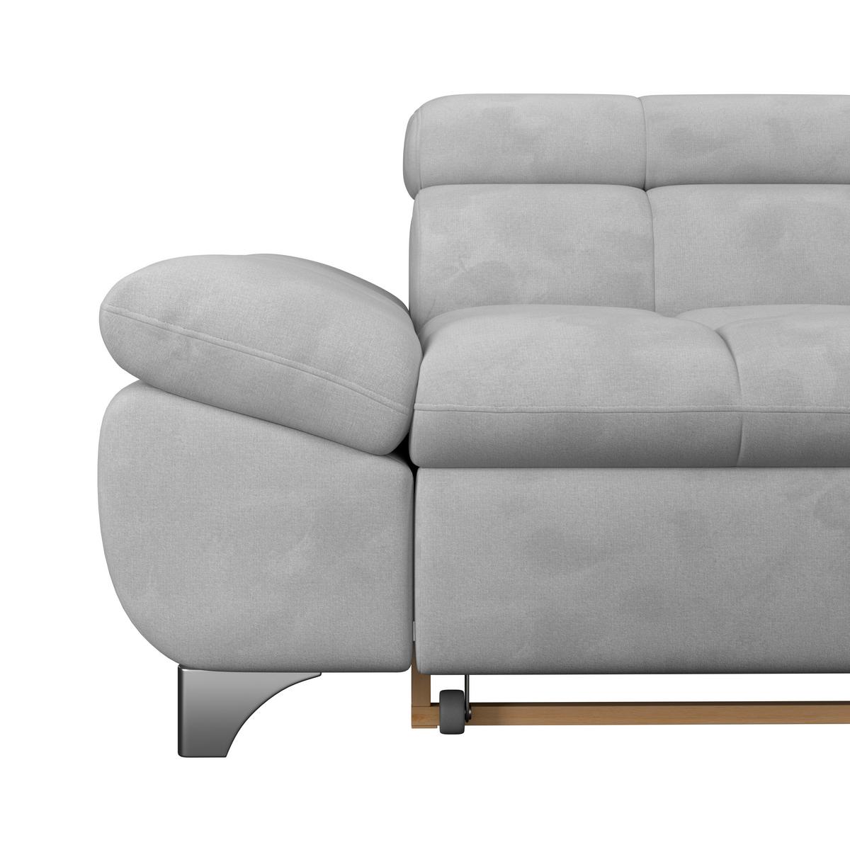 Ecksofa Gemini Hellgrau, B: 312cm - Chromfarben/Hellgrau, KONVENTIONELL, Textil (312/234cm)