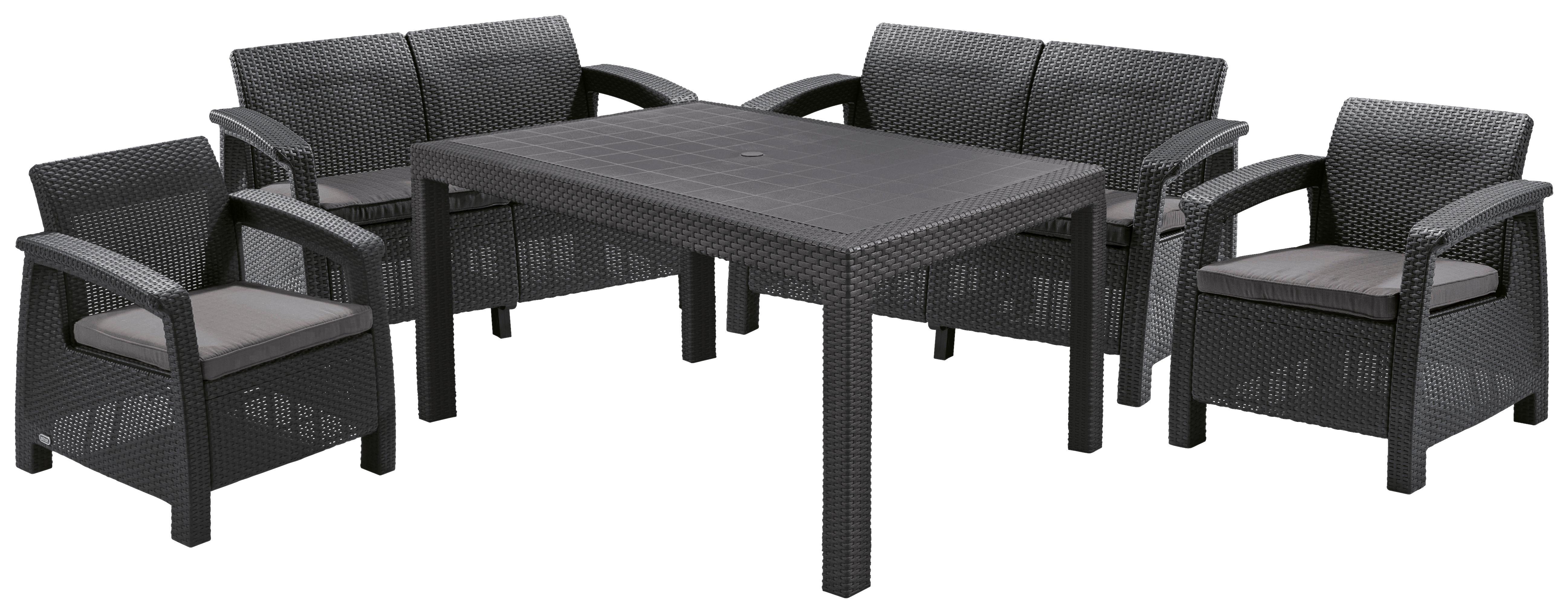 Kerti Garnitúra Corfu Fiesta - grafitszürke, műanyag (128/79/70cm) - Best Price