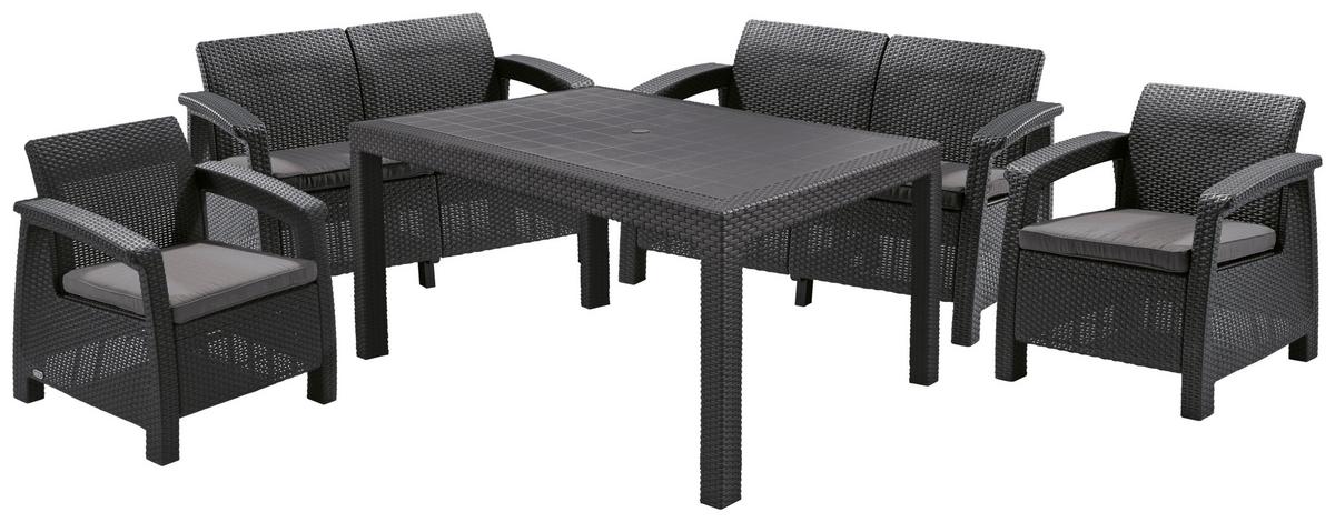 Kerti Garnitúra Corfu Fiesta - grafitszürke, műanyag (128/79/70cm) - Best Price