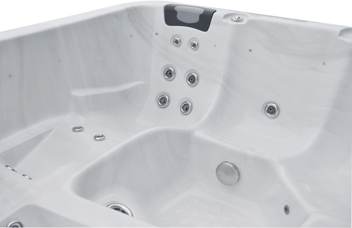 Whirlpool Acryl Capri 216x92x216 cm - Weiß/Grau, Design, Holz/Kunststoff (216/92/216cm)