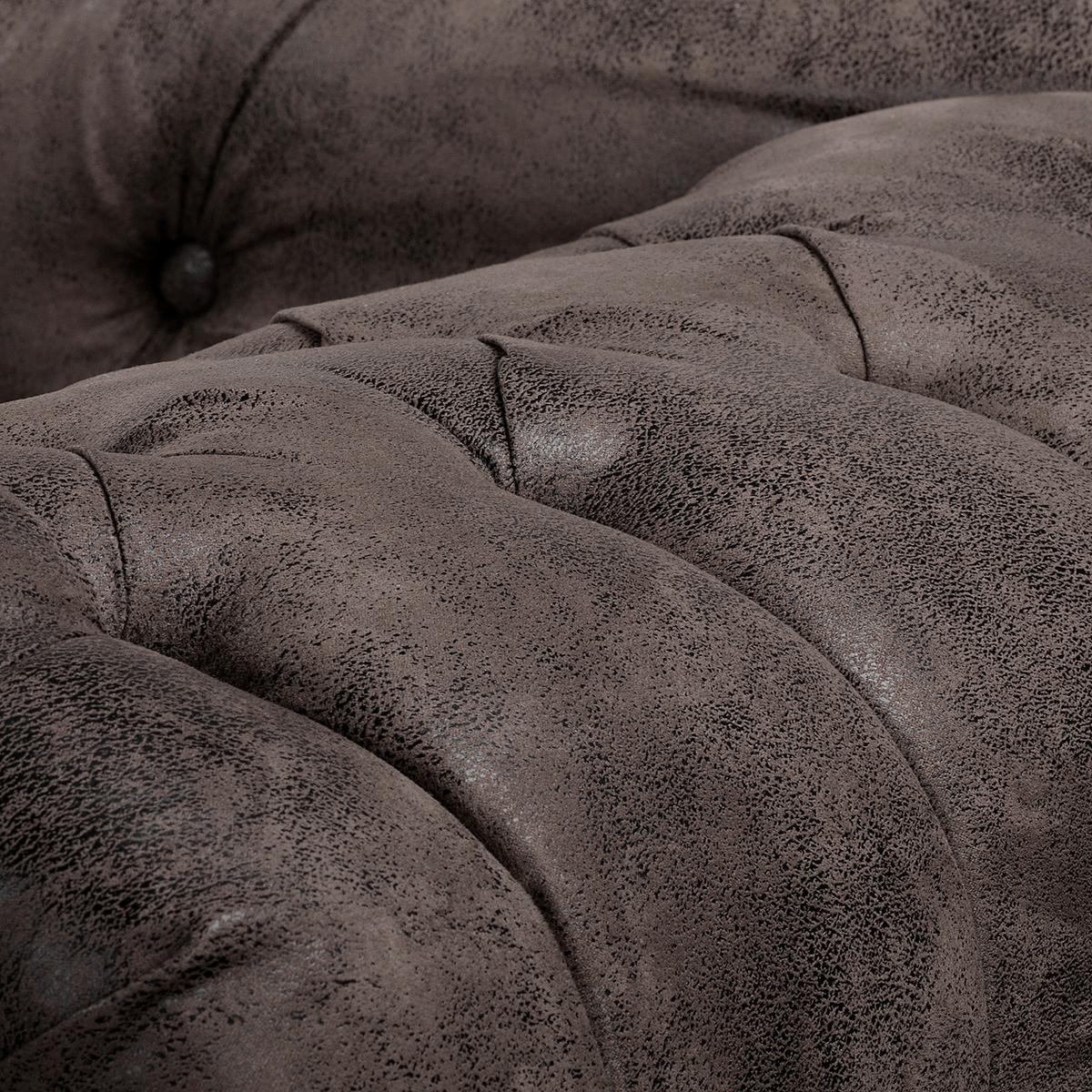 Récamiere Pako Schwarz B: 185cm - Schwarz/Braun, Design, Textil (185/93/75cm) - Livetastic