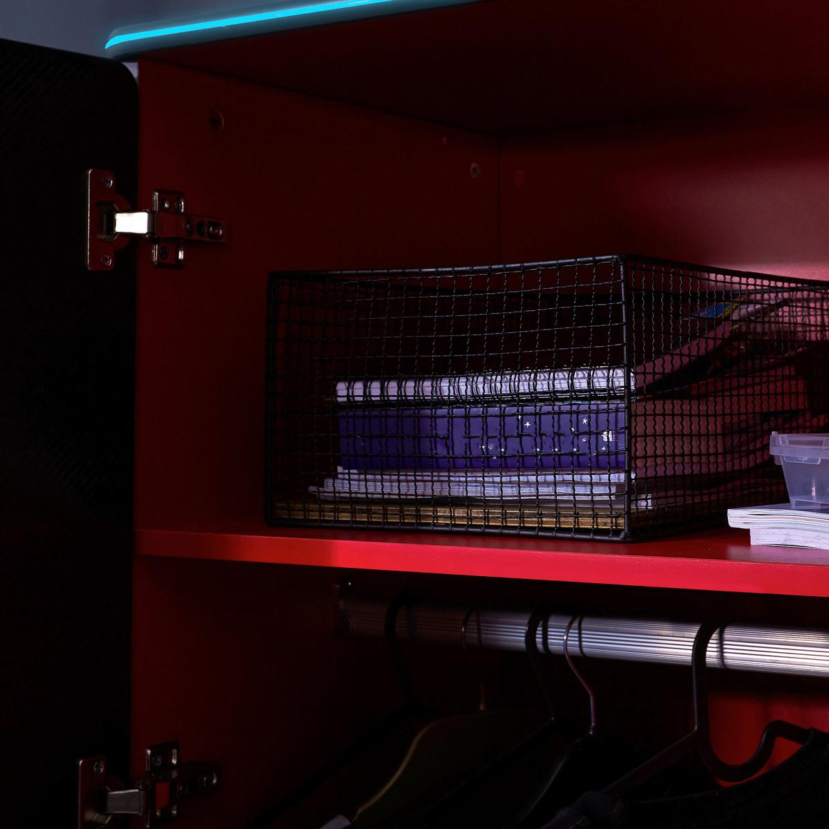 Kleiderschrank Carbon-Tek - Rot/Schwarz, MODERN, Holzwerkstoff (79/181/51,5cm) - X Rocker