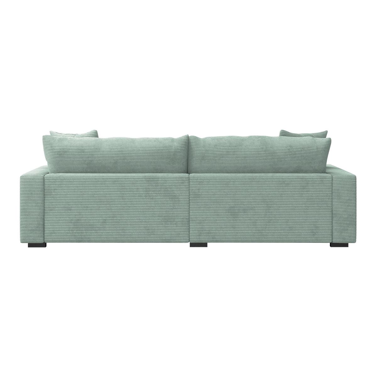 Ecksofa Pelle m. Kissen mintgrün Cord 180x265cm - Schwarz/Mintgrün, MODERN, Textil (180/265cm)