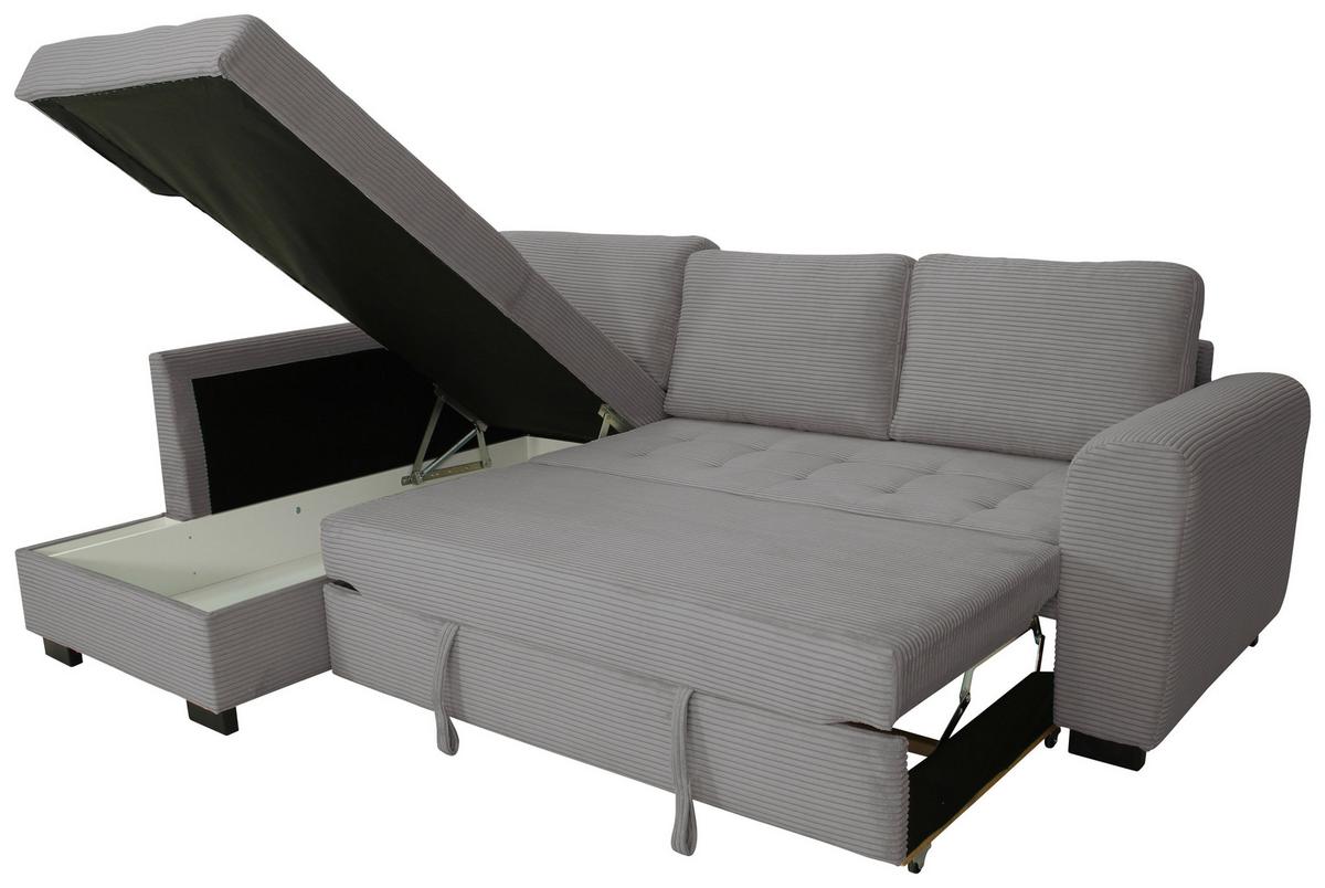 Ecksofa John Grau S: 178x239 cm - Schwarz/Grau, Trend, Textil (178/239cm)