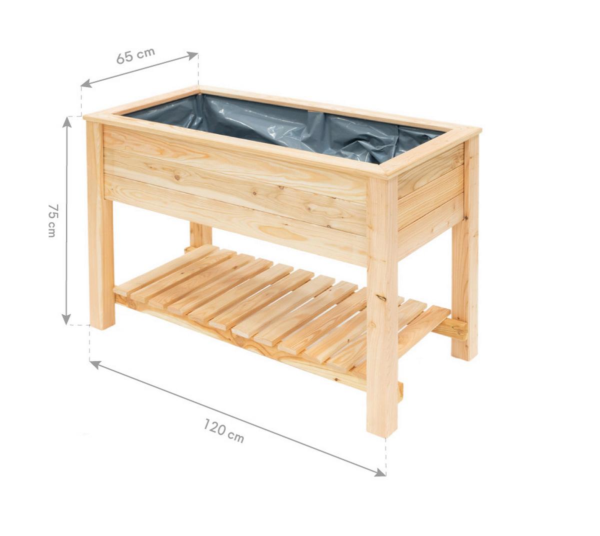 Hochbeet Hochbeet - Lärchefarben, KONVENTIONELL, Holz (120/65/75cm)