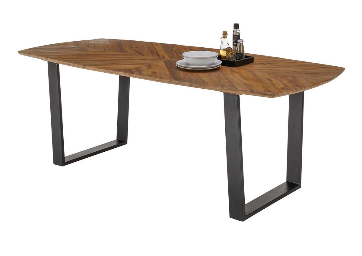 Esstisch Zac 220x76x100 Cm Schwarz - Schwarz, MODERN, Holz/Metall (220/76/100cm) - MID.YOU