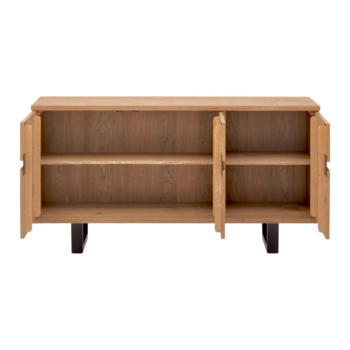 Široká komoda Juno š: 150cm - čierna/farba duba, Modern, kov/drevo (150/78/47cm) - Bessagi Home