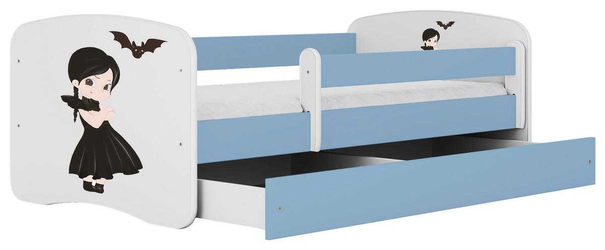 Kinder-/Juniorbett Babydreams inkl. Matratze 80x160 - Blau/Birkefarben, MODERN, Holz/Holzwerkstoff (80/160cm) - MID.YOU
