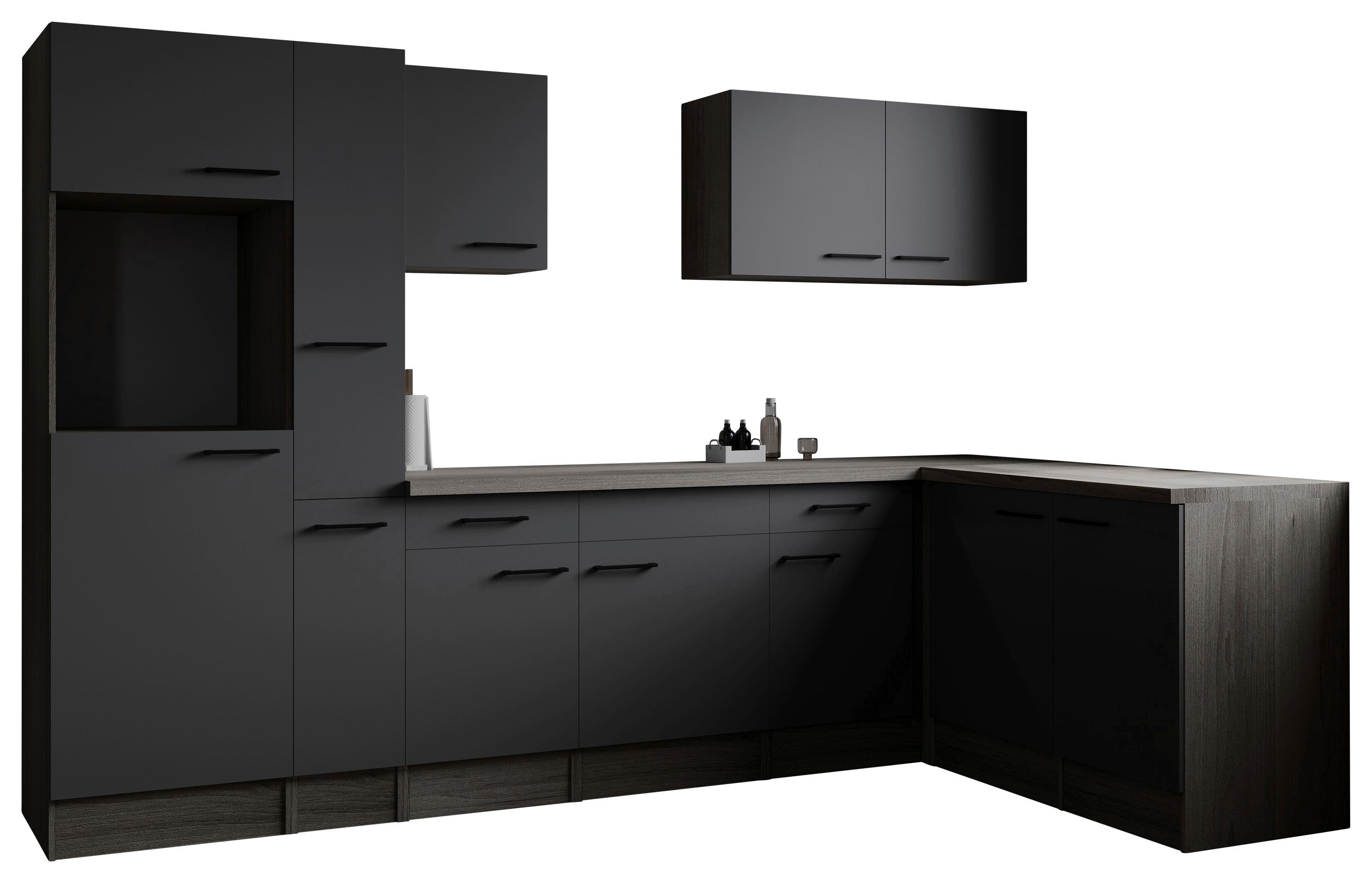 Eckküche Oliver Grau, Eiche Dekor S: 310x172cm - Eichefarben/Grau, Design, Holzwerkstoff (310/172cm) - Respekta