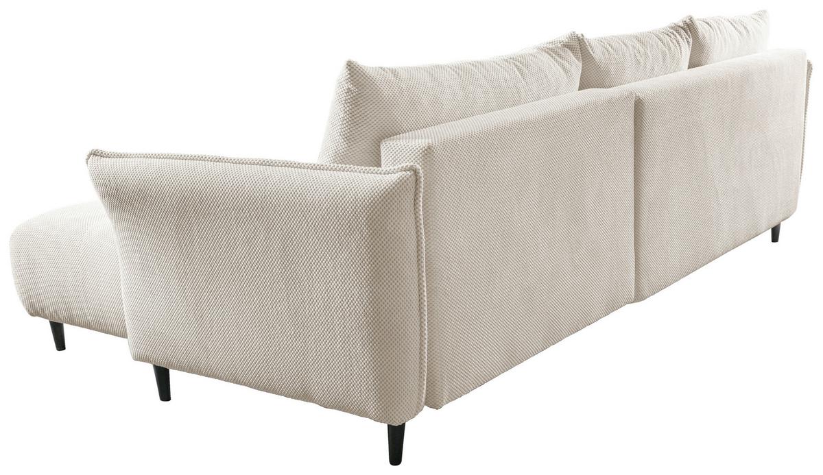 Ecksofa Monte Carlo Creme S: 160x290 cm - Creme/Schwarz, Trend, Holz/Holzwerkstoff (160/290cm)