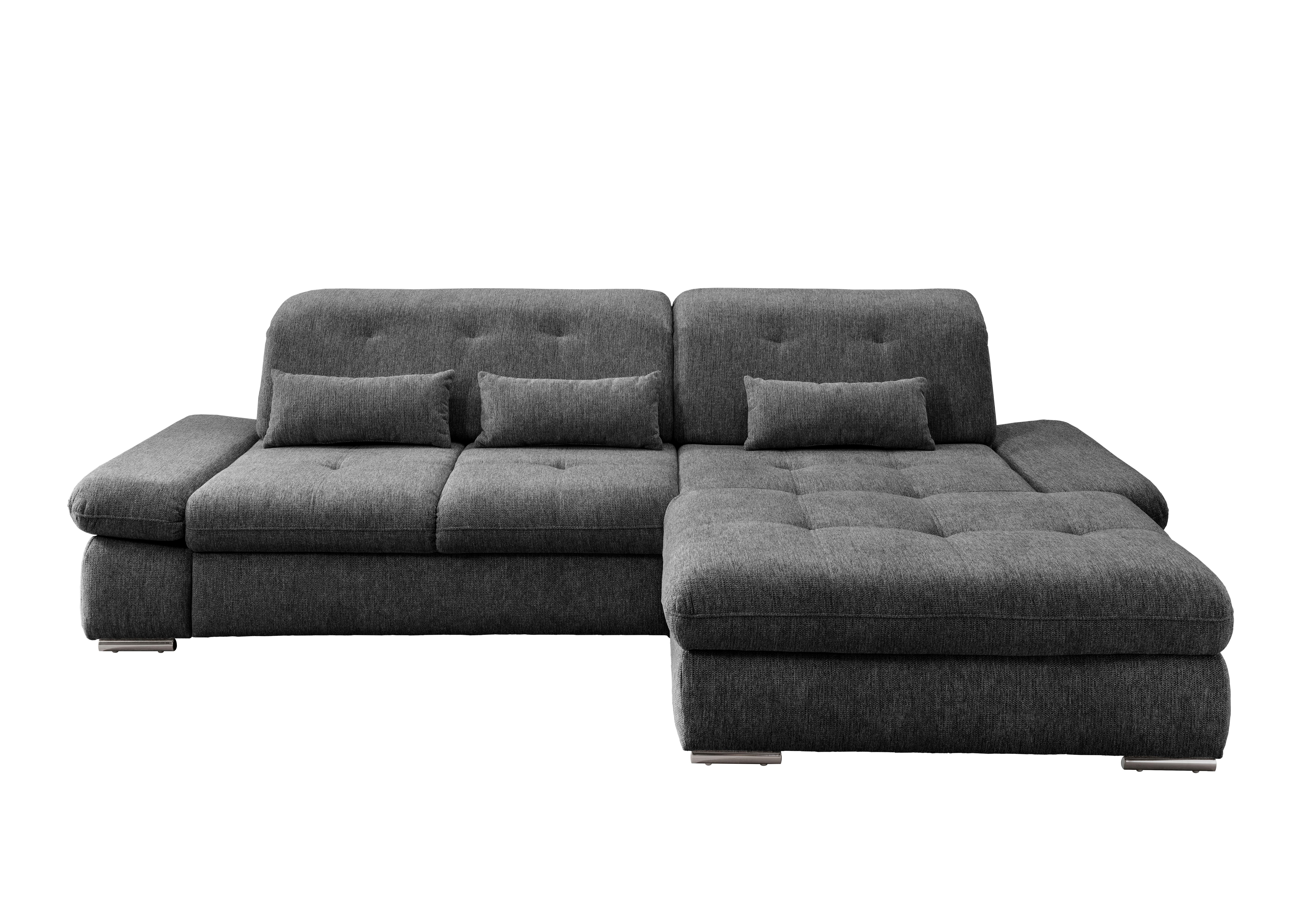 Ecksofa Dalida Anthrazit S: 300x196 cm - Chromfarben/Anthrazit, Design, Textil (300/196cm) - Livetastic