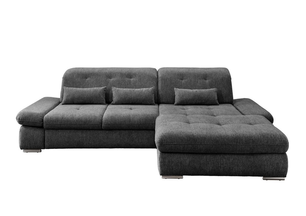 Ecksofa Dalida Anthrazit S: 300x196 cm - Chromfarben/Anthrazit, Design, Textil (300/196cm) - Livetastic