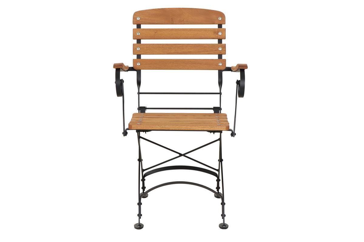 Gartenklappsessel N05790 - Robinienfarben/Schwarz, KONVENTIONELL, Holz/Metall (60/87/57cm) - Siena Garden