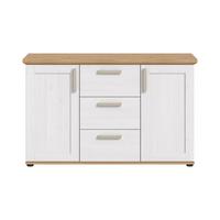 Sideboard Verona Lärchefarben /Eiche Dekor B: 129cm - Lärchefarben/Schwarz, Design, Holzwerkstoff (129/80/40cm) - Livetastic